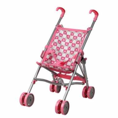 Roze/grijze poppenwagen speelgoed voor meisjes