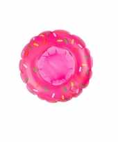 Donut opblaas zwembandje roze voor poppen