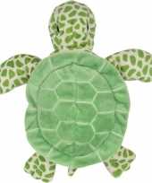Zeedieren handpoppen knuffels schildpad groen 24 cm
